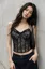 Black Leopard Print Lace Corset Top