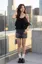Black Scoop Neck Ruffled Top