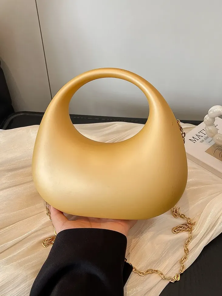 Golden Solid Satchel Bag - Image 1
