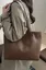 Brown Solid Pu Tote Bag