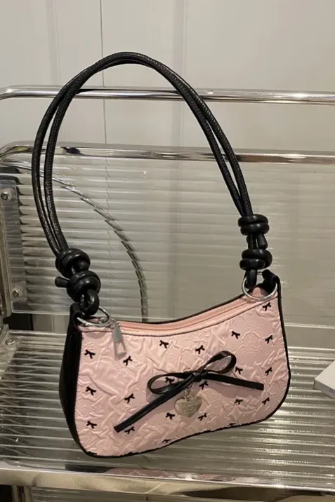 Light Pink Embossed Pu Shoulder Bag - Image 1
