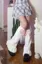 White Bow Print Ruffle Stockings
