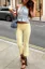 Yellow Low Rise Solid Pants