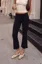 Black Low Rise Solid Pants