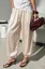 White Mid-Rise Polka Dot Pants