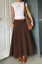 Brown Mid Rise Polka Dot Maxi Skirt