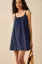 Navy Solid Tie-Up Mini Dress