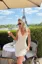 White Polka Dot Halter Mini Dress