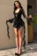 Black Lace Plunge Wrap Dress