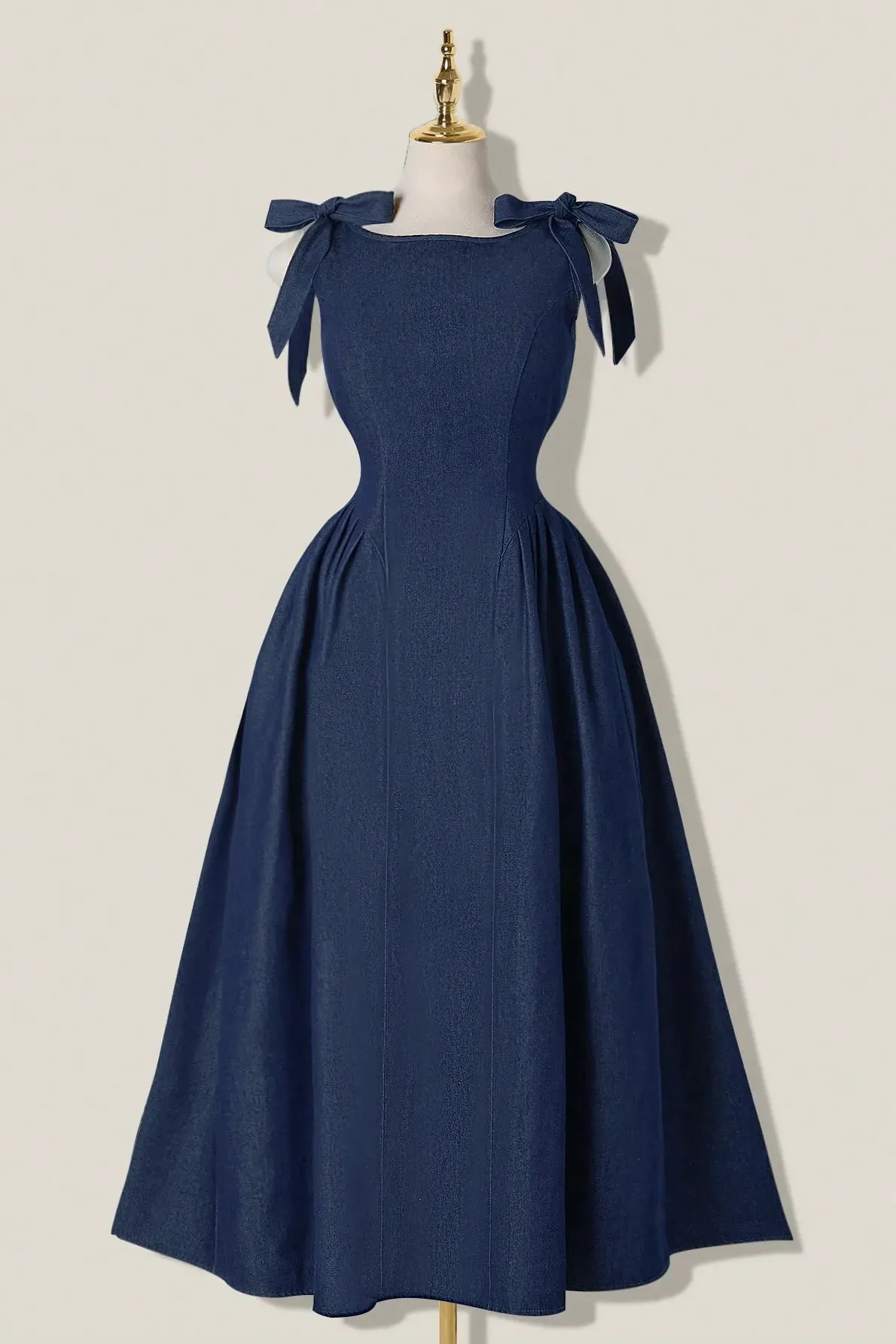 Dark Blue Maxi Fit & Flare Dress