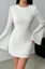 White Solid Textured Mini Dress