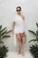 White Crop Draped Co-Ord Set