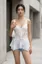 White Lace V-Neck Top