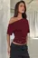 Wine Lace One-Shoulder Crop Top