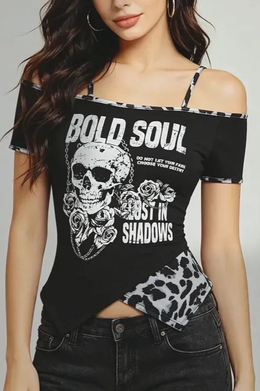 Black Graphic Printed T-Shirt - Image 1