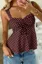 Brown Ruched Polka Dot Top