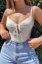 White Fitted V-Neck Crop Top