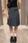 Grey Pleated Striped Midi Skirt