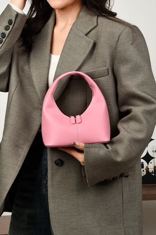 Light Pink Solid Pu Bag - Image 1