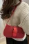 Red Solid Suede Shoulder Bag