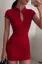 Red Cut-Out Solid Mini Dress