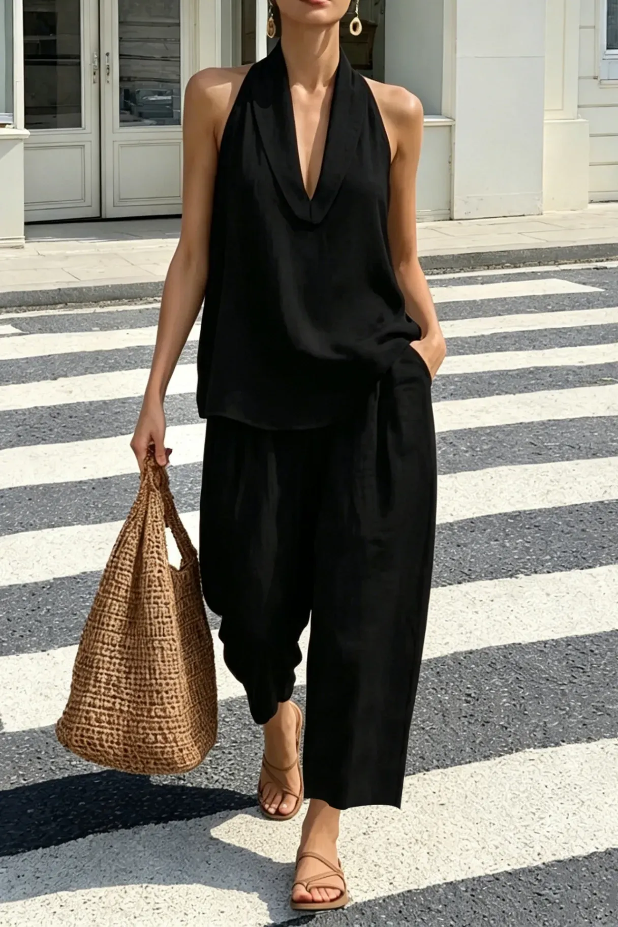 Black Halter Neck Co-Ord Set