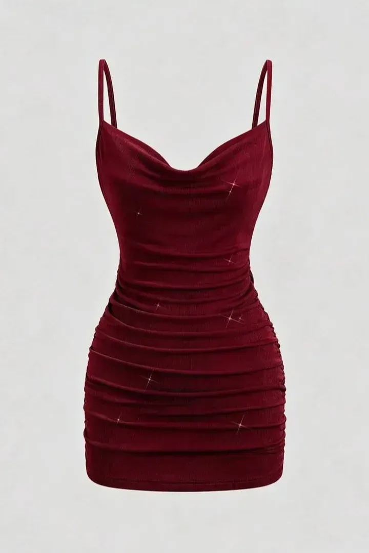 wine red satin bodycon dress Wine Red Plus Size Satin High-Slit Maxi Dress