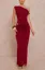 Red One Shoulder Draped Maxi Dress