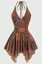 Brown Paisley Halter Mini Dress