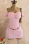 Light Pink Ruffled Bodycon Mini Dress