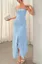 Light Blue Solid Tube Maxi Dress