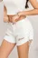 White Ripped Mid-Rise Denim Shorts