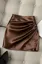 Brown Ruched Mid Rise Mini Skirt