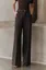Dark Brown Solid High-Rise Pants