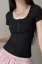 Black Scoop Neck T-Shirt