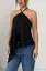 Black Solid Lace Halter Top