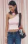 Light Pink Embellished Crop Top