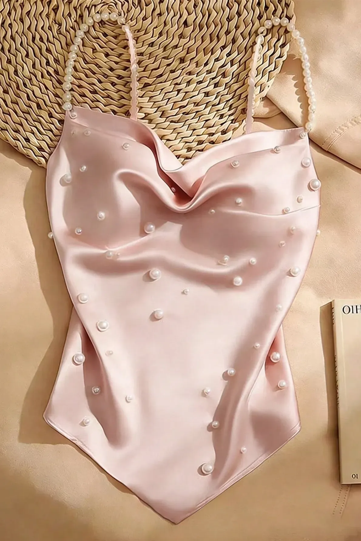Light Pink Pearl Embellished Top