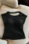 Black Solid Cut-Out Padded Top