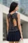 Navy Plaid Peplum Crew Neck Top