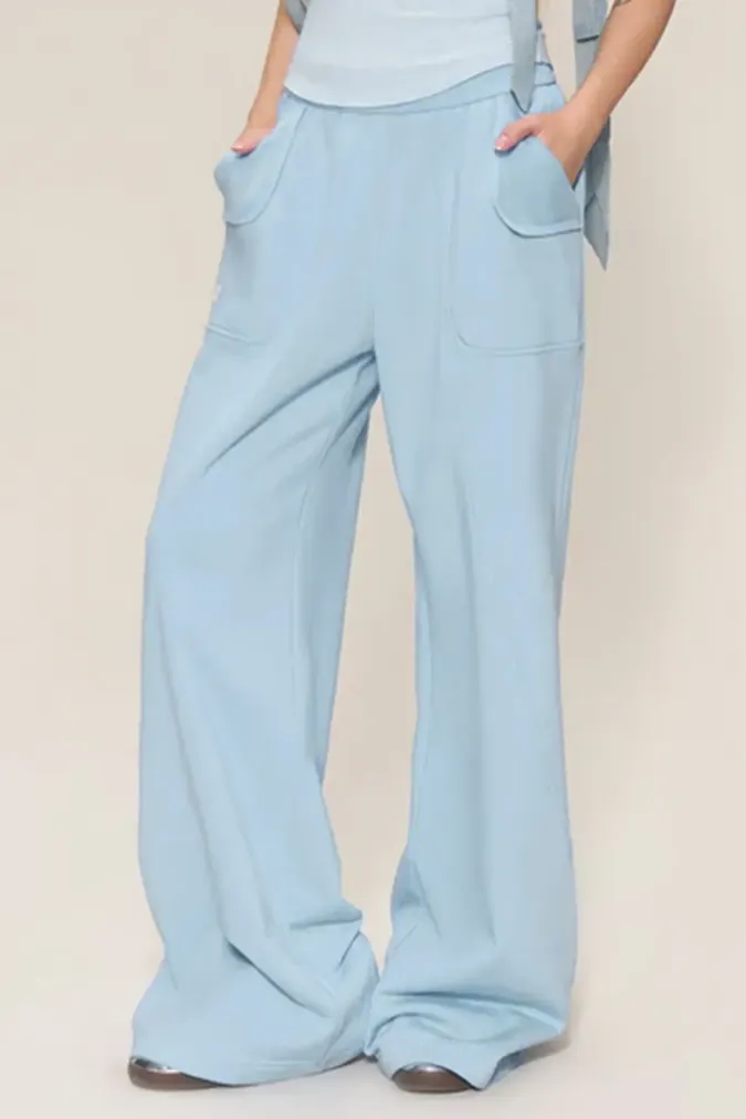 Light Blue Mid Rise Trousers - Image 1