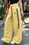 Yellow Striped Mid Rise Trousers