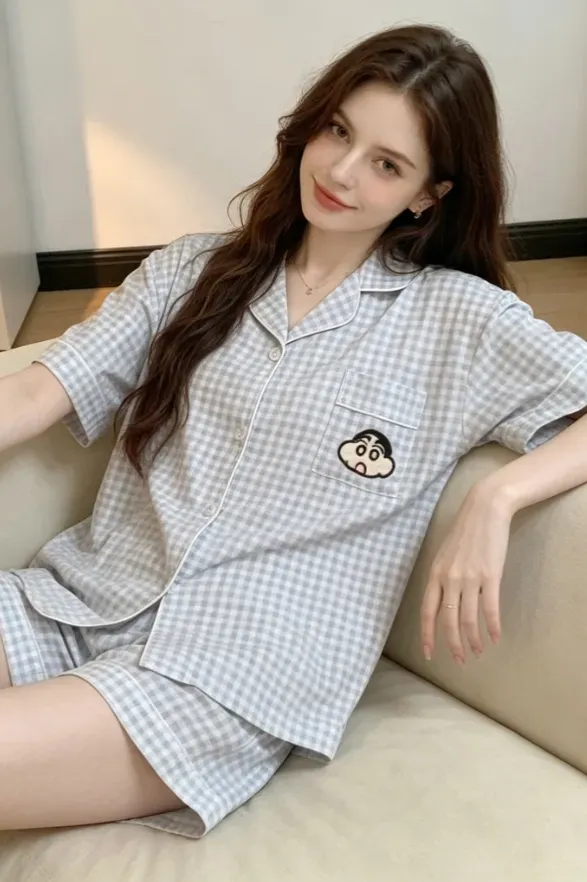 Blue Gingham Lapel Co-Ord Set - Image 1