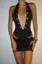 Black Plunge Neck Co-Ords Set