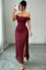 Maroon Lace Slit Maxi Dress