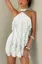 White Ruffled Halter Mini Dress