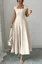 Off White Square Neck Midi Dress