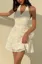 White Halter Lace Mini Dress
