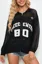 Black Typography Zip Collar Jacket