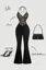 Black Lace Halter Neck Jumpsuit